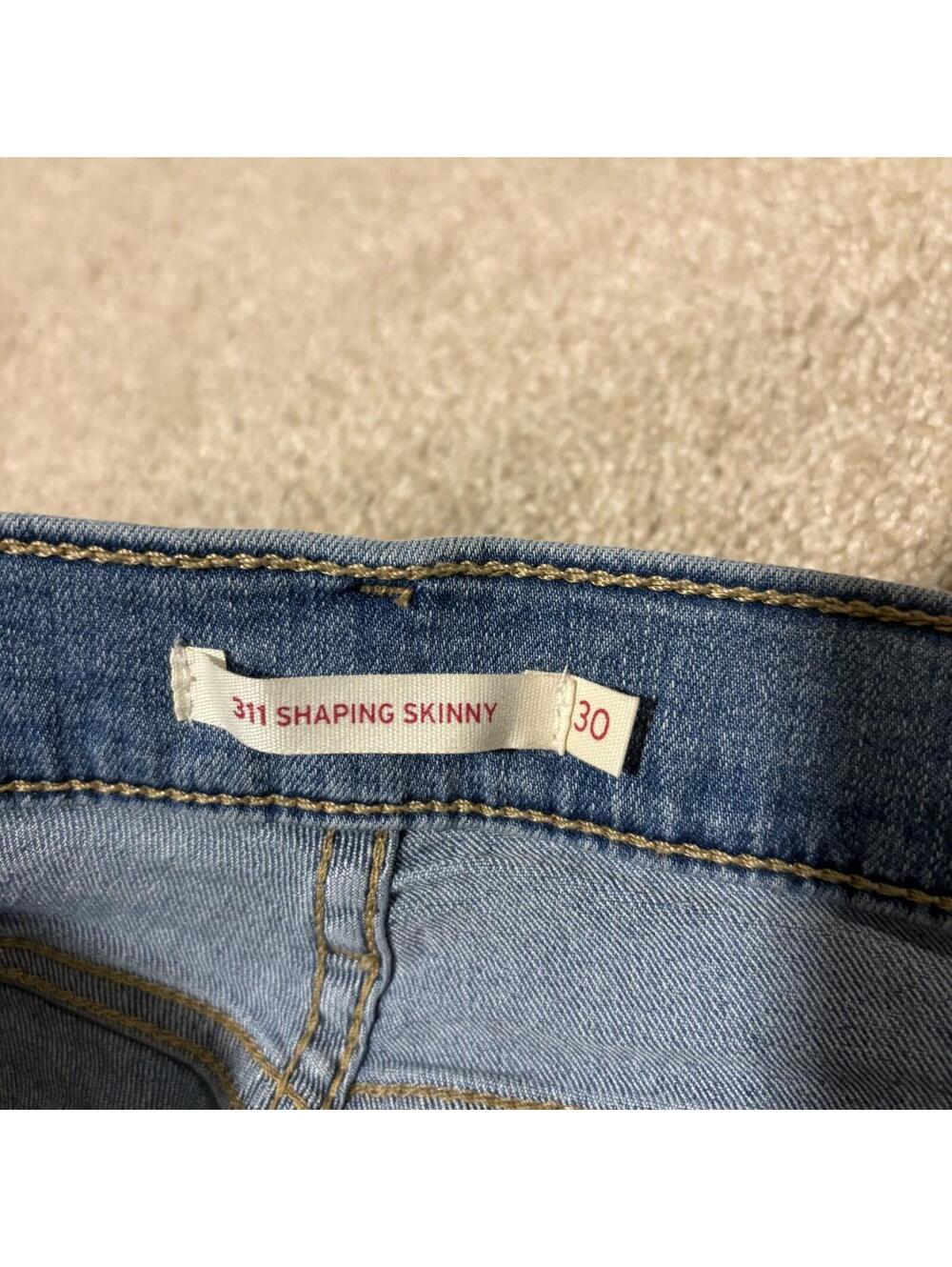 Levis 311 Shaping Skinny Jeans Womens 30 Blue Light Wash 30x29 **Button Replaced - Picture 5 of 10